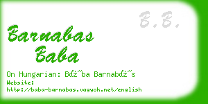 barnabas baba business card